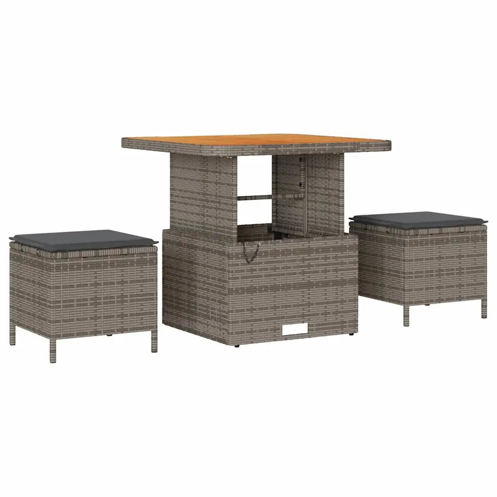 Set da Pranzo per Giardino | Set Salotto da Giardino Grigio polyrattan