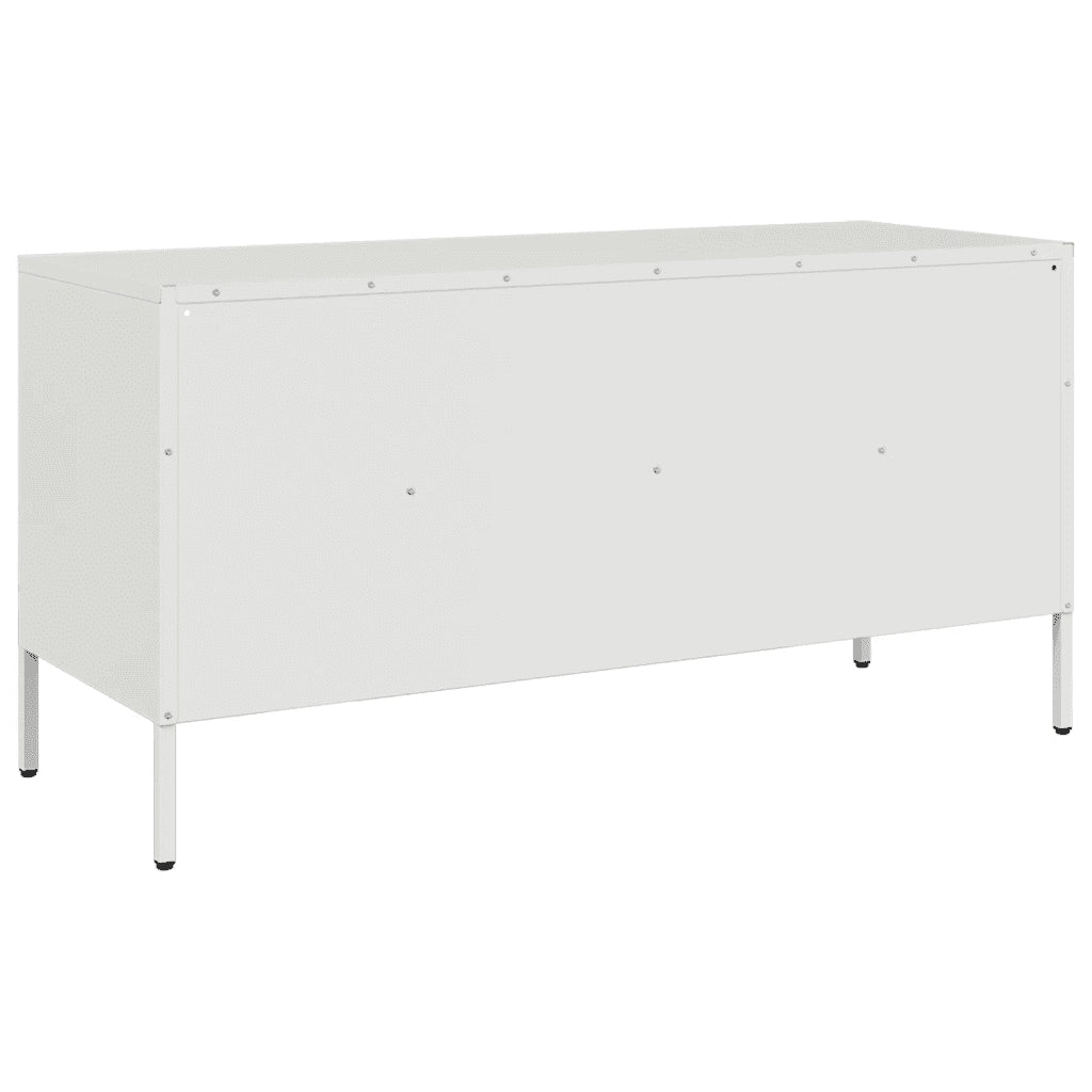 Mobile TV-Credenza TV-Console TV Bianco 100,5x39x50,5 cm in Acciaio 641013