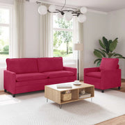 Set di divani 2 pcs Rosso Vino Velluto 3417113