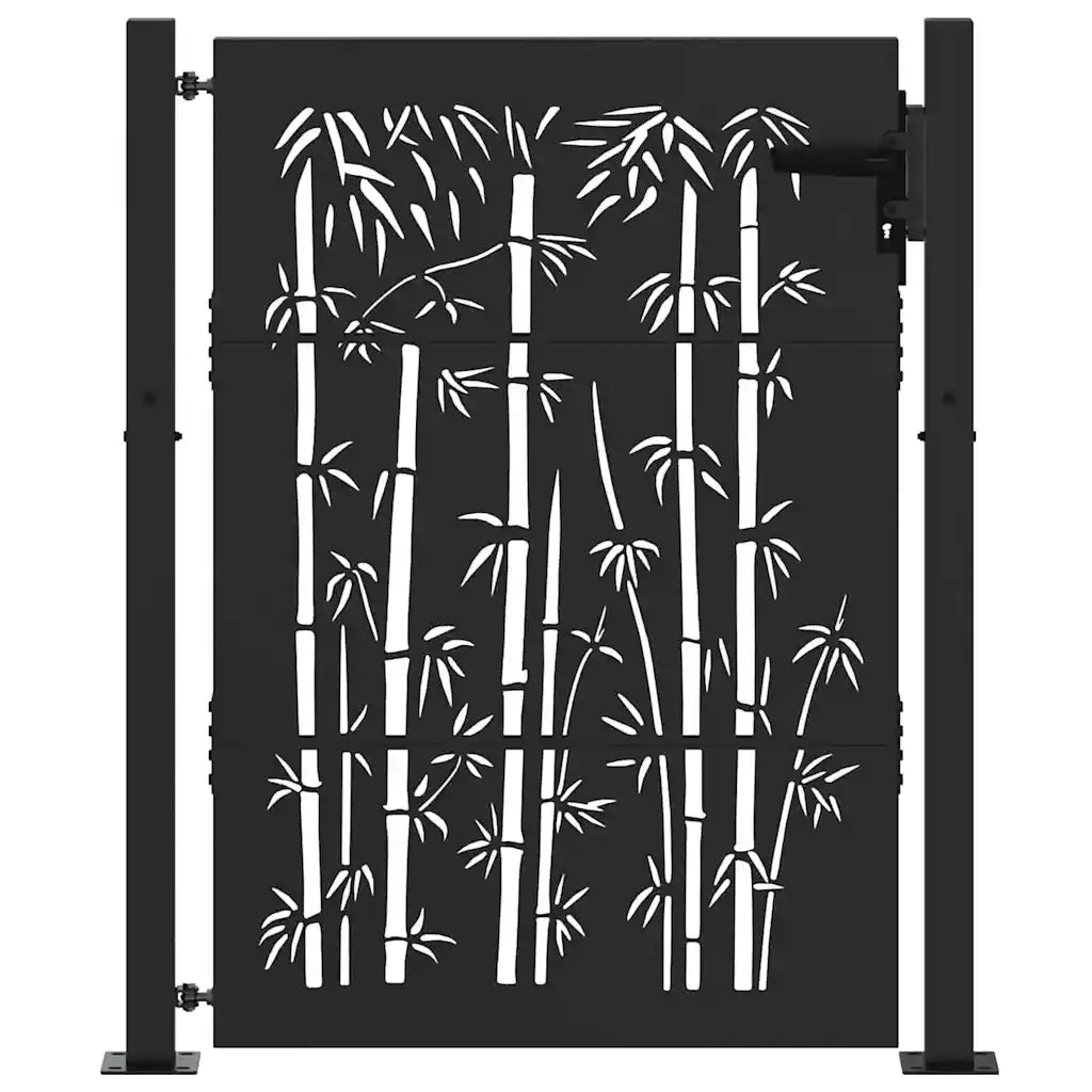 Cancello da giardino con blocco Nero 110 x 155 cm