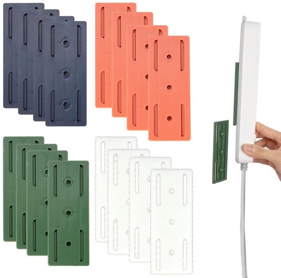 Houder per cavo per parete autoadesivo - 4 colori - 8 pezzi - per organizzare cavi per router e telecomando