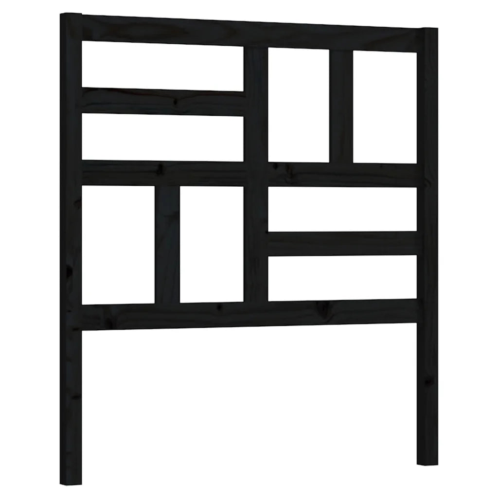 Testiera per Letto Nera 81x4x104 cm in Legno Massello di Pino 818169