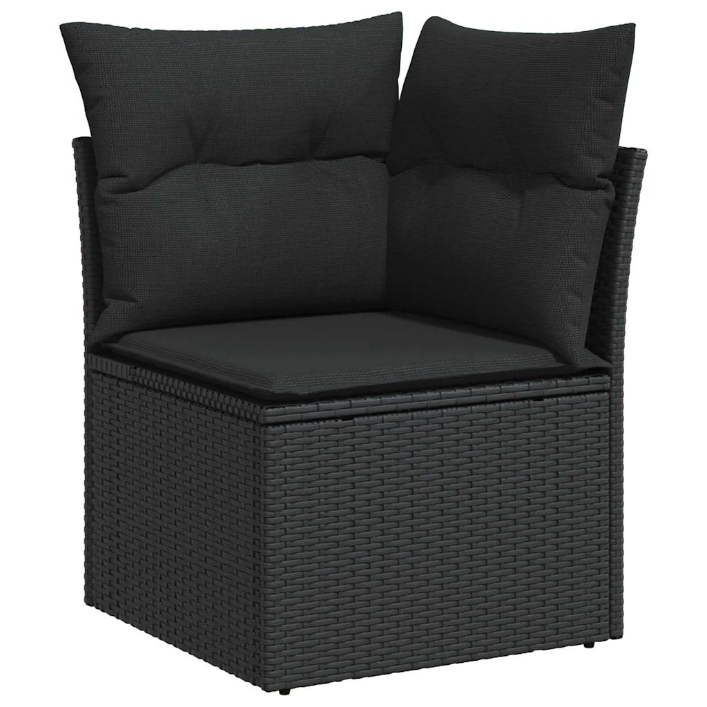 Set Divano da Giardino 10 pcs Nero Poly Rattan 3357986