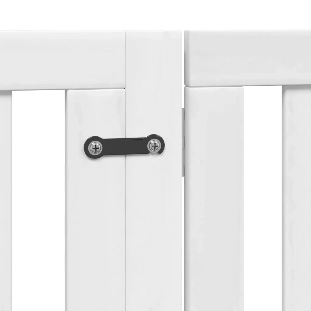 Cancello Cani Porta Pieghevole Bianco 4 Pannelli 320 cm Pioppo CFW5328543