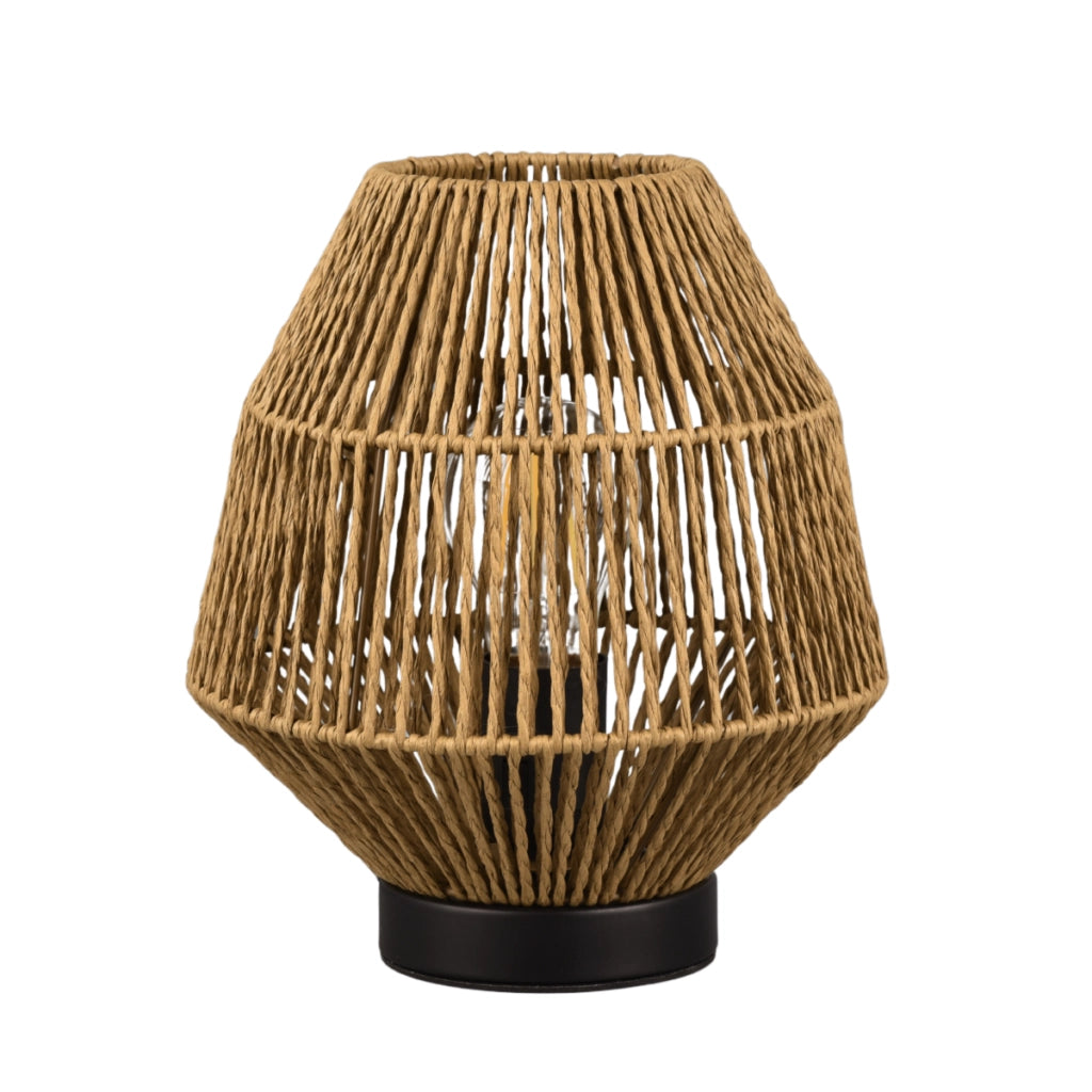 Lampada da tavolo boho carta marrone/nera E27 RL Miki