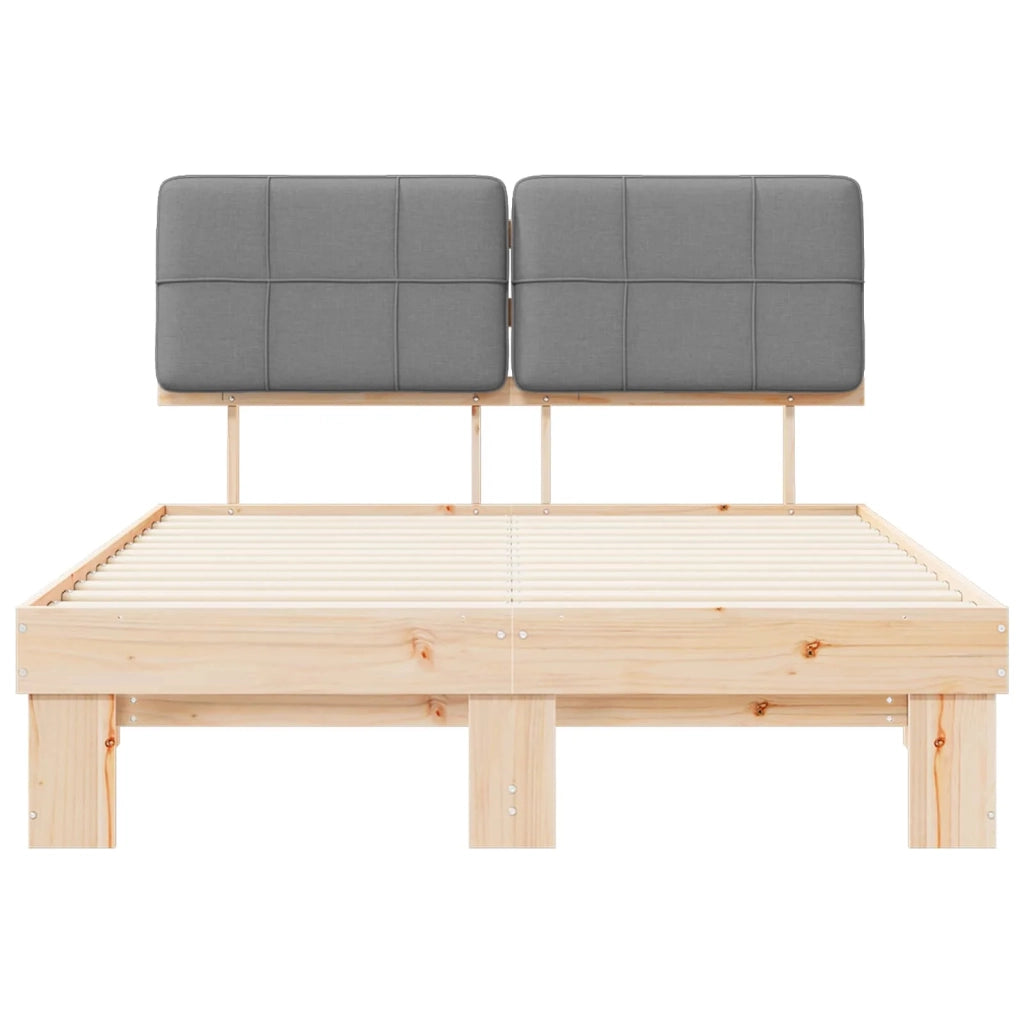 Letto con Testiera Rivestita Grigio chiaro 120 x 200 cm