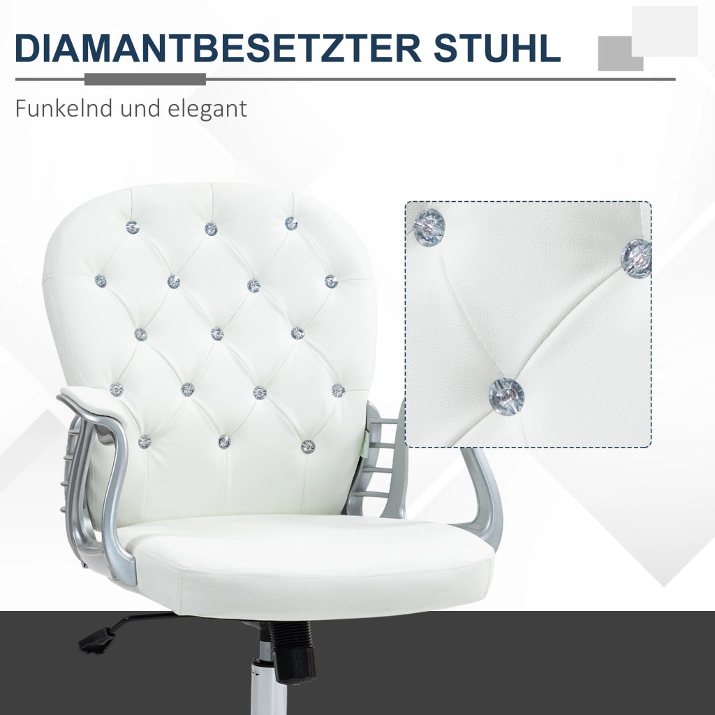 Sedia da Ufficio ¨C Minimal ¨C Schienale Imbottito Braccioli Bianco