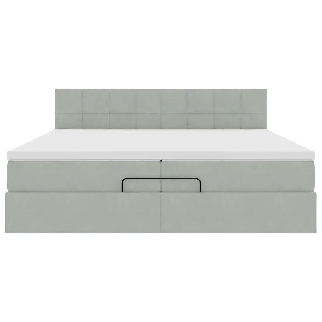 Struttura Letto Pouf con Materasso 200x200 cm in Velluto