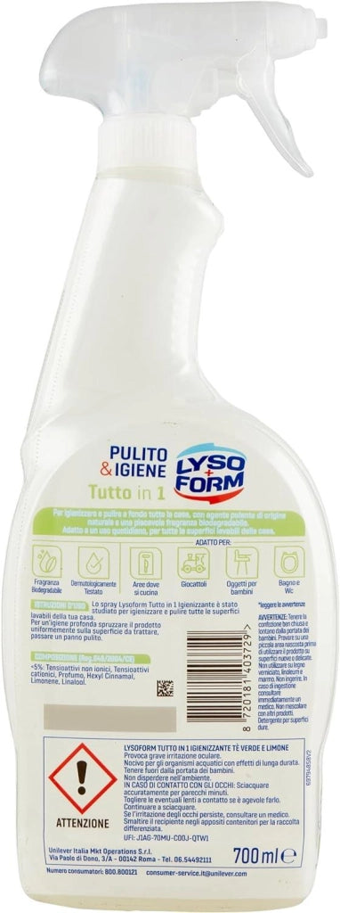 LYSOFORM SPRAY TUTTO IN 1 PULITO E IGIENE TE VERDE LIMONE 700 ML