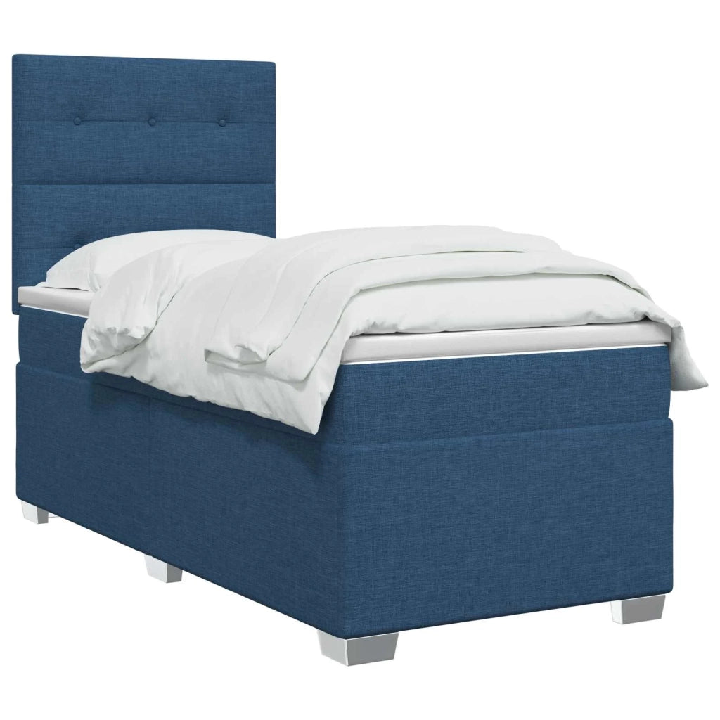 Letto box spring con materasso Blu 90 x 190 cm Tessuto 3453303