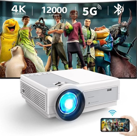 Proiettore - 4K - Proiettore Mini - Bluetooth - Portatile - 1080P