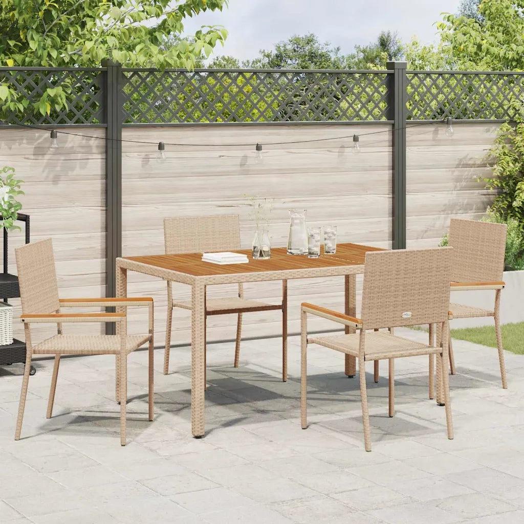Sedie impilabili da giardino 4 pcs Crema e Marrone 3403063