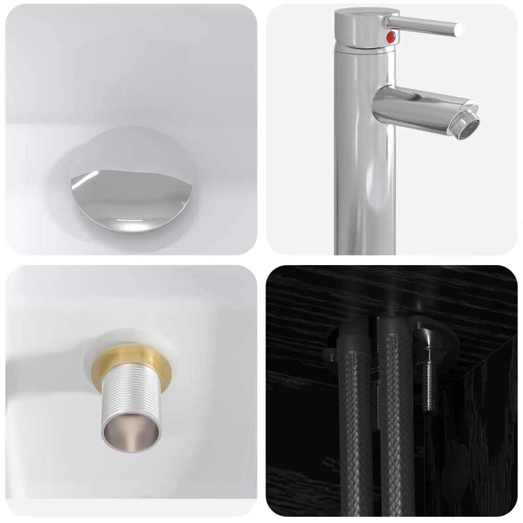 Set di mobili per il bagno 4 pz Rovere Nero 3406784