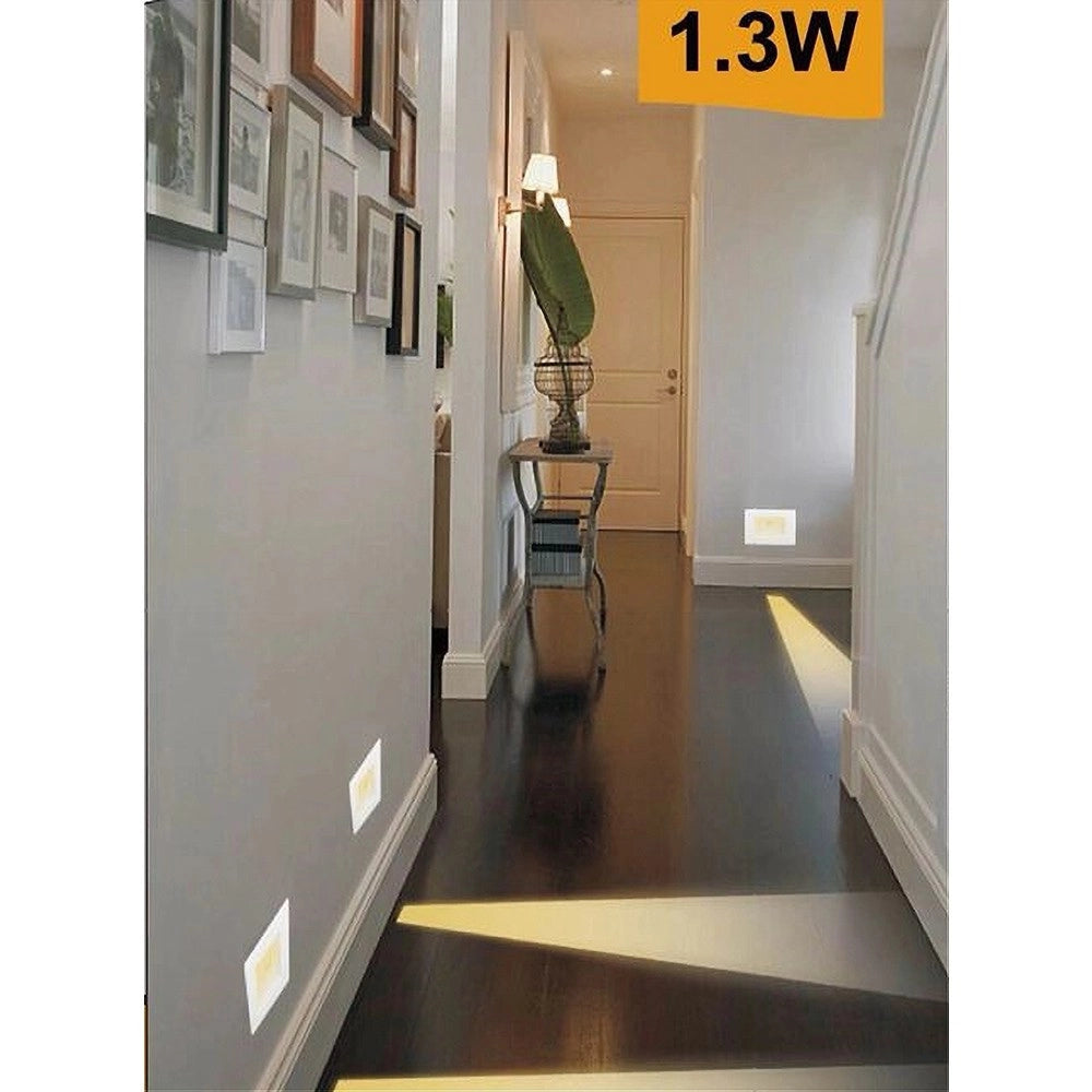 Trade Shop - Segnapasso Placca Bianca Muro Sensore Movimento Pir 1,3w Cassetta 503 Xggyd-001b - -bianco Naturale      -