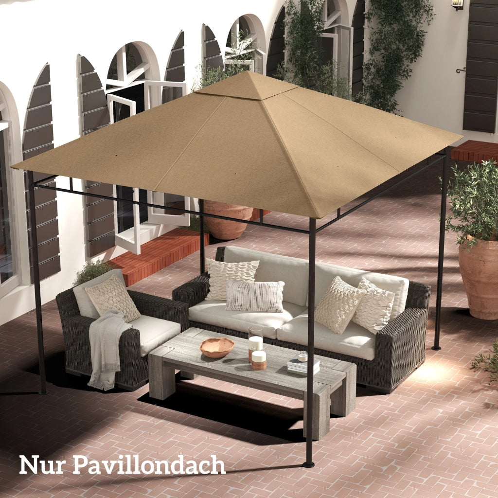 Tetto sostitutivo per gazebo da giardino ¨C zephmum ¨C Poliestere 298x295 cm Beige
