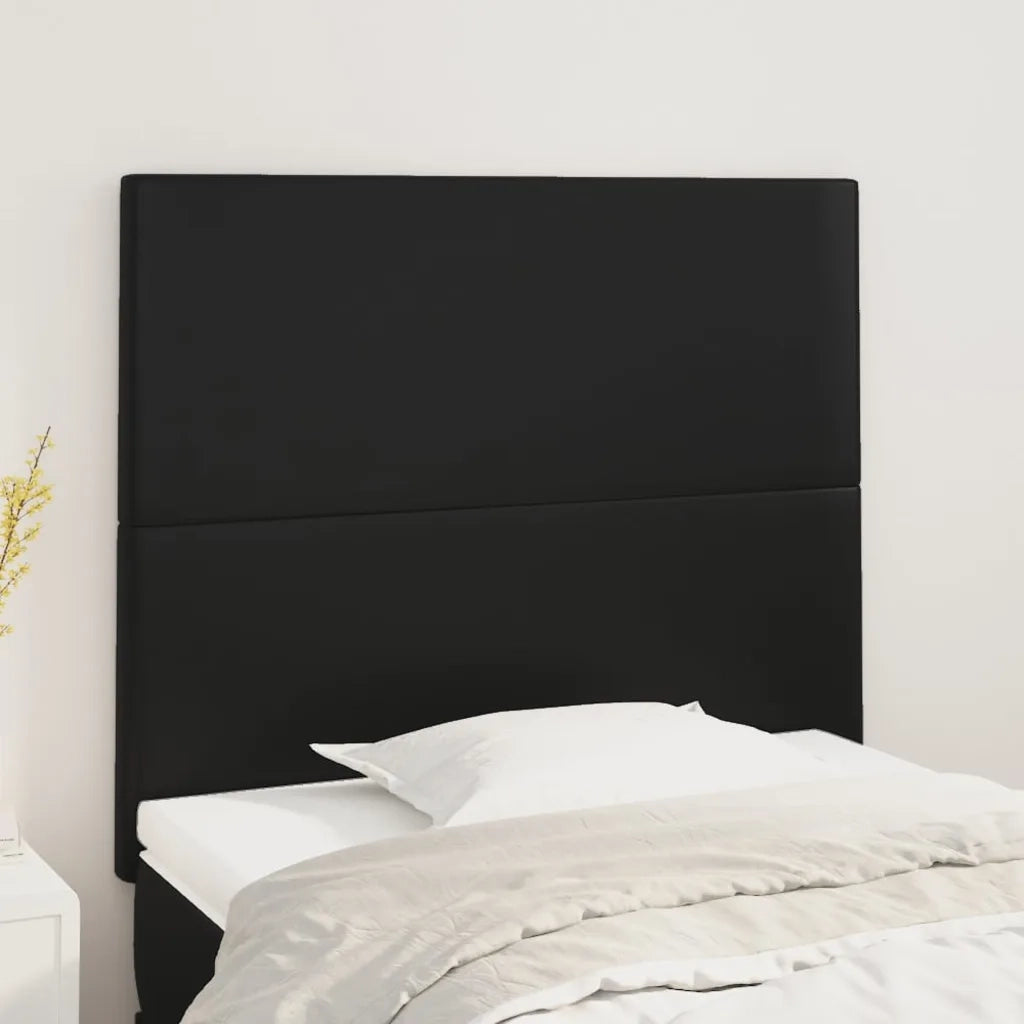 Testiera | Testata Nera 100x5x118/128 cm in Similpelle