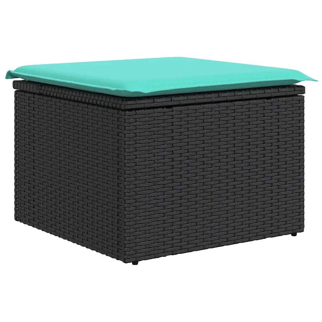 Set Divano da Giardino 6 pz con Cuscini Nero in Polyrattan 3326913