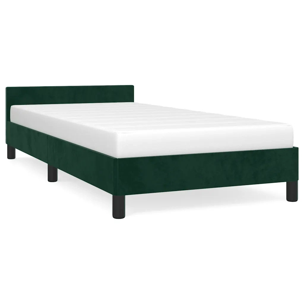 Letto singolo | Letto per adulti | Giroletto senza Materasso Verde Scuro 80x200 cm in Velluto