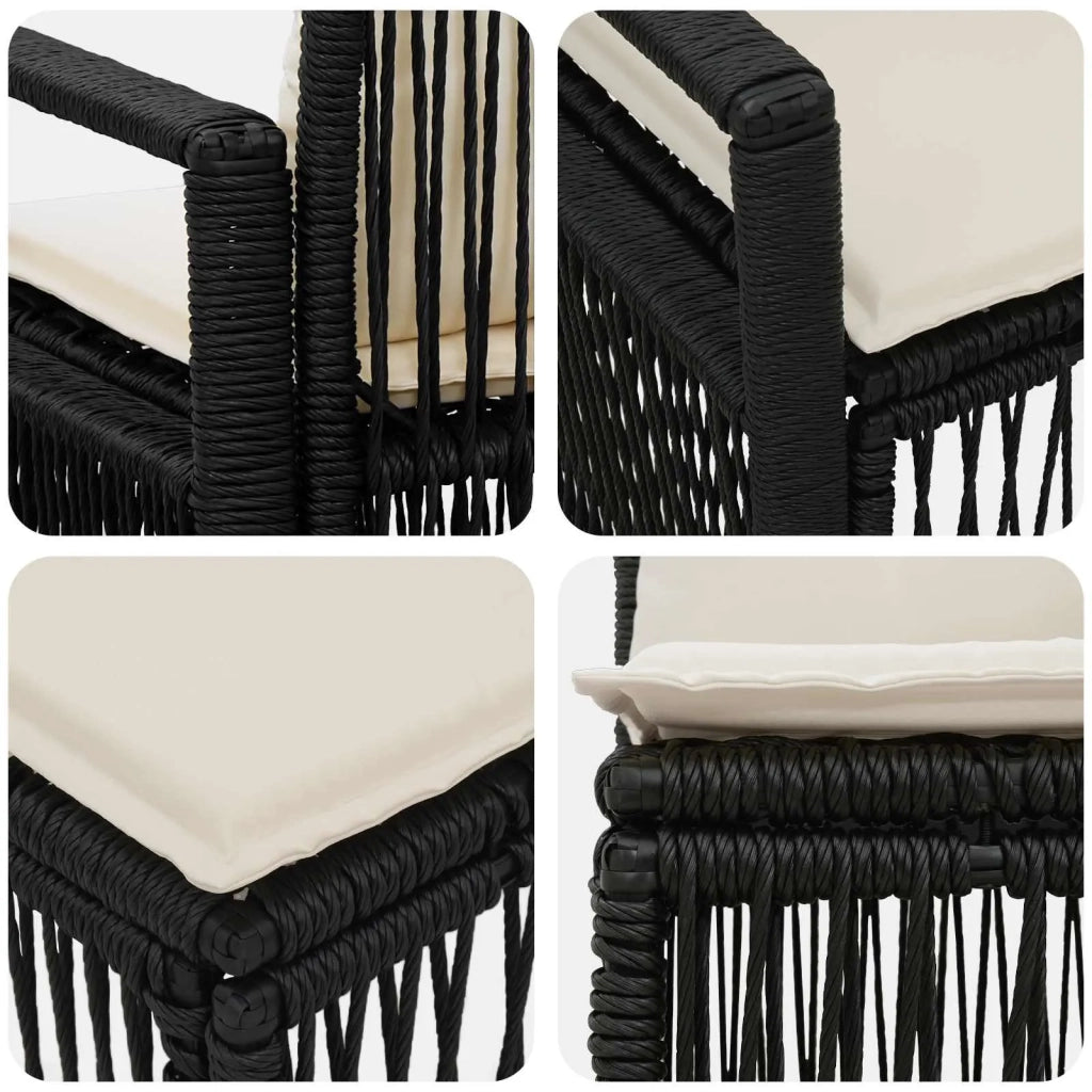 Set Divano da Giardino 9 pz Nero polyrattan 3435838