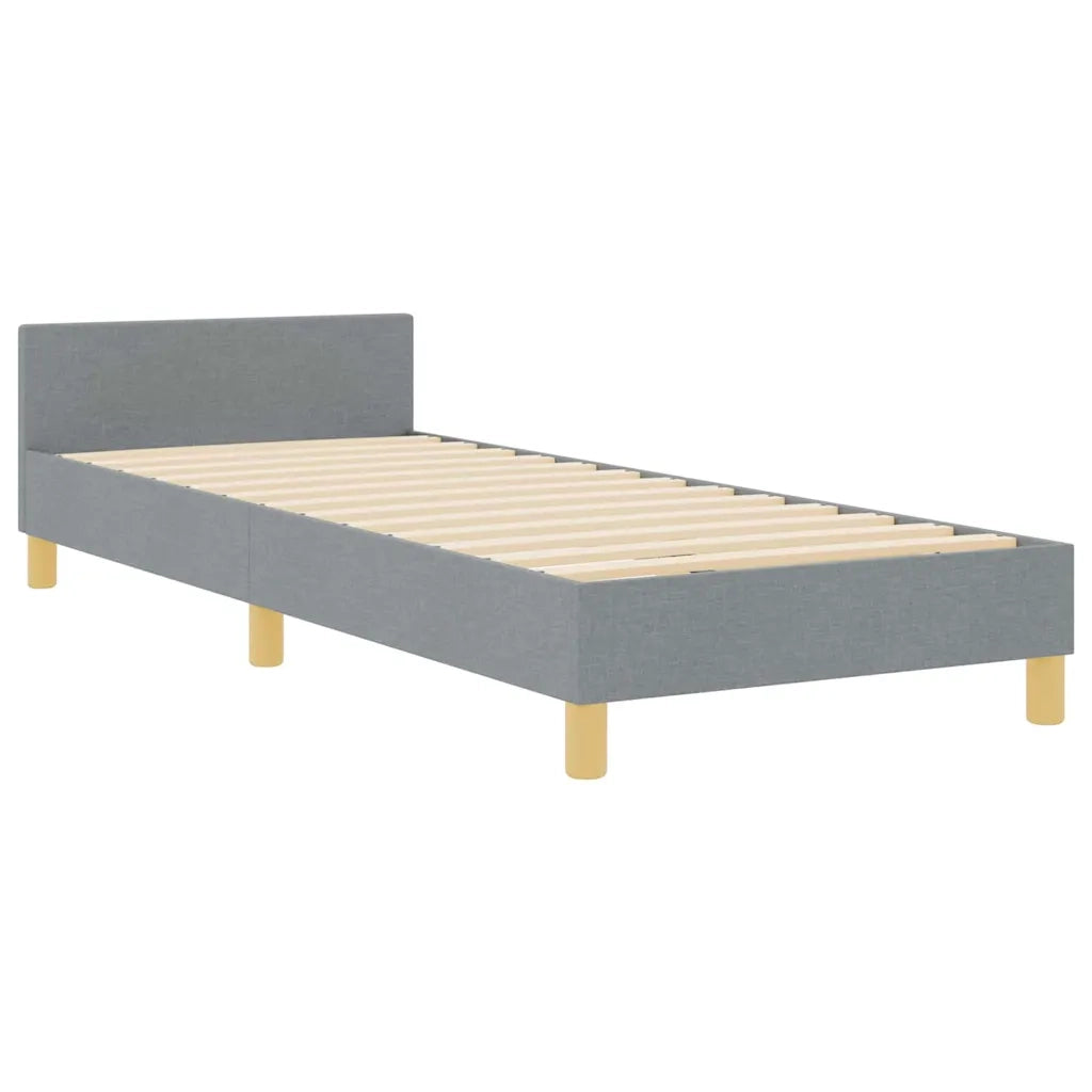 Struttura del letto Grigio chiaro 100 x 200 cm Tessuto