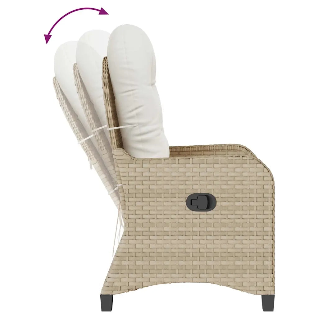 Divano Sedia-Poltrona reclinabile Beige polyrattan