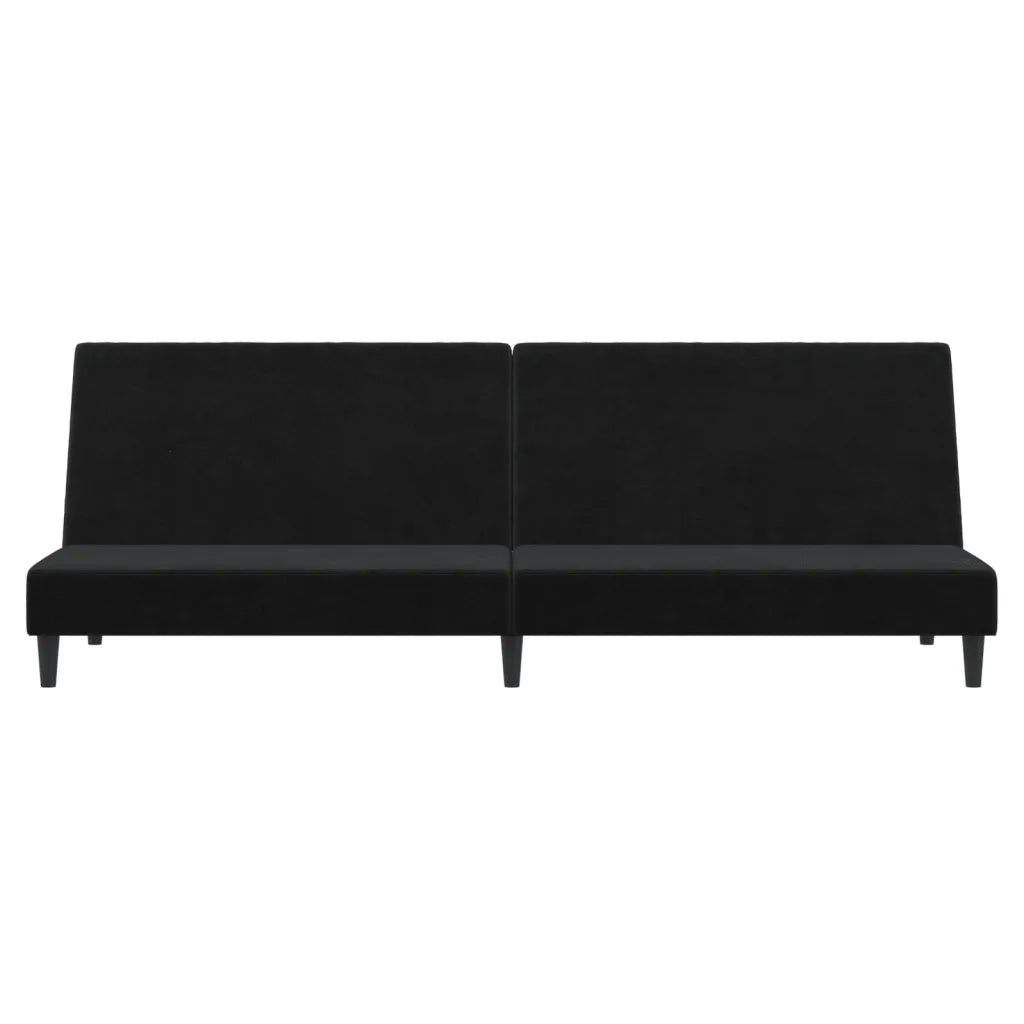 Divano Letto a 2 Posti Nero in Velluto 375735