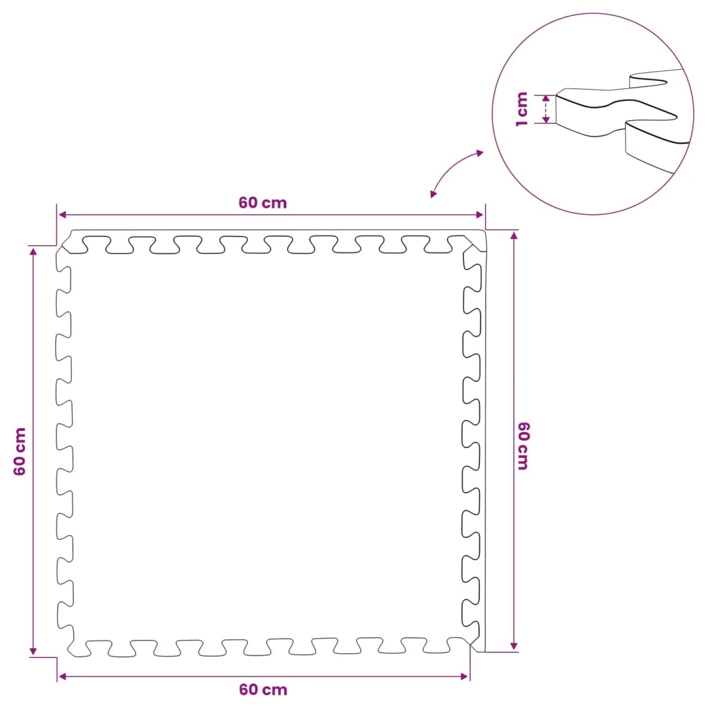 Tappeti 50 pcs Nero 18 m² Schiuma EVA 42040728