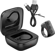 Paginatore Bluetooth per TikTok con Bluetooth 5.0, telecomando e caricatore - Nero.