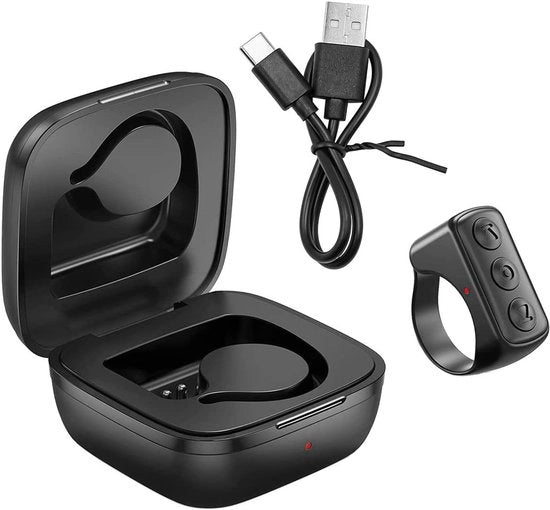 Paginatore Bluetooth per TikTok con Bluetooth 5.0, telecomando e caricatore - Nero.