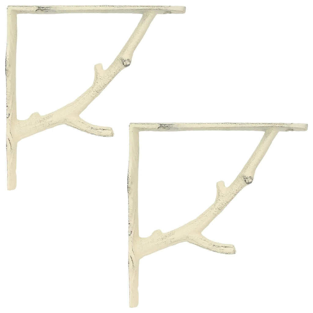 Supporti per mensole da parete 2 pz Bianco Antico 42038855