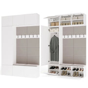 Guardaroba HAGA III 1sz2w bianco armadio + 2x appendiabiti per ingresso