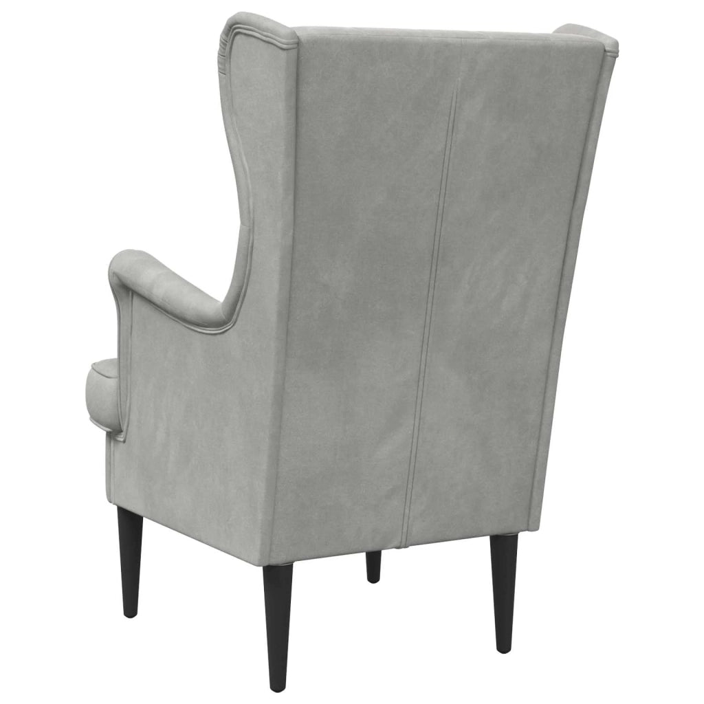 Poltrona Grigio Chiaro Velluto 42029937