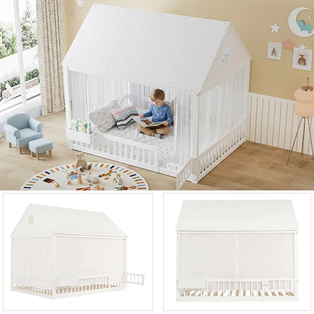 Letto singolo 140 × 200 cm con vano portaoggetti rete a doghe struttura in legno MDF bianco