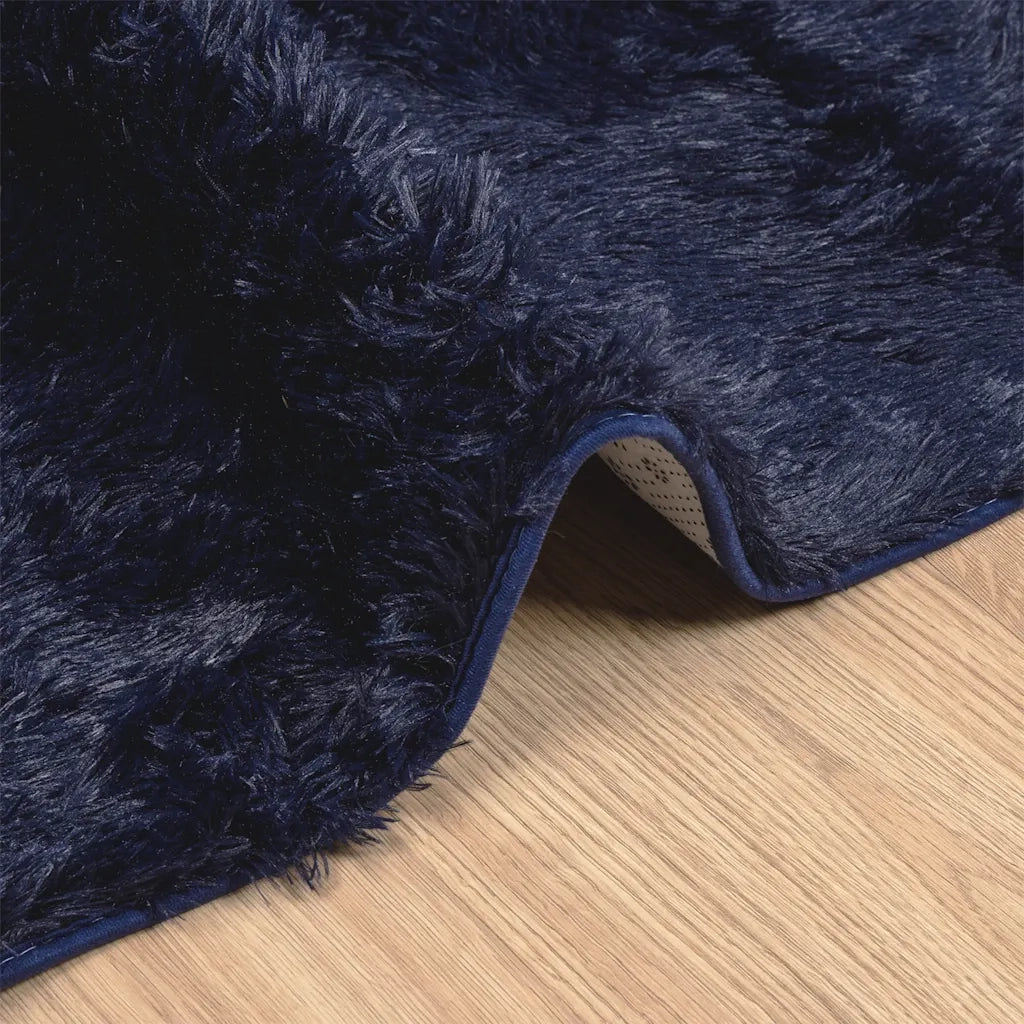 Tappeto del soggiorno | Tappeto Shaggy a Pelo Lungo NAVARRA Blu Marino 200x200 cm