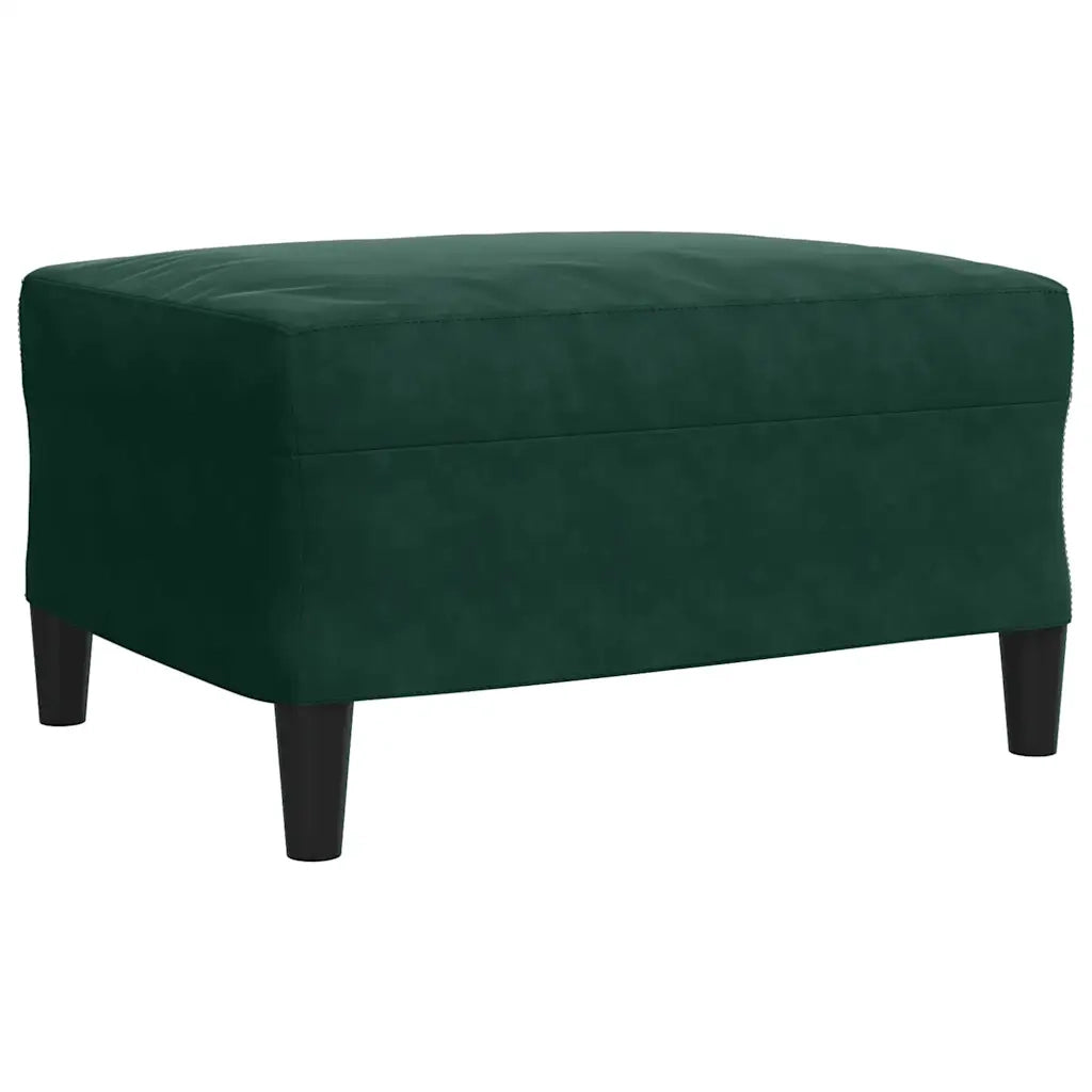 Set di Divani 4 pz con Cuscini e Rinforzi Verde scuro Velluto