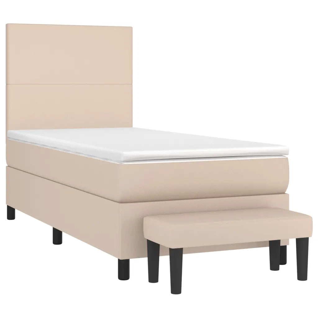 Giroletto a Molle con Materasso Cappuccino 90x200 cm Similpelle