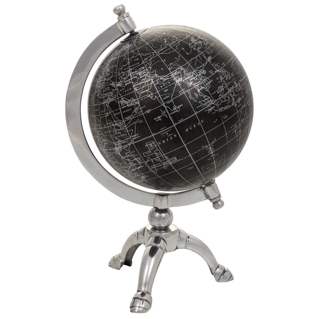 Globo in plastica, ferro e alluminio nero d15x20h cm