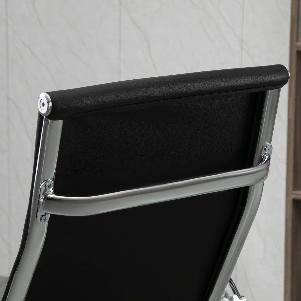 Sedia da ufficio ergonomica con altezza regolabile e funzione oscillante in pelle nera