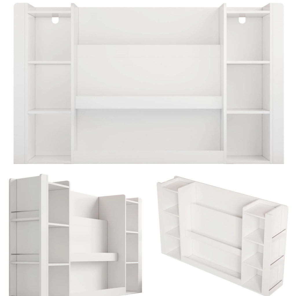 Libreria per Bambini in Legno con Ripiani Aperti e Angoli Arrotondati Bianca per Cameretta