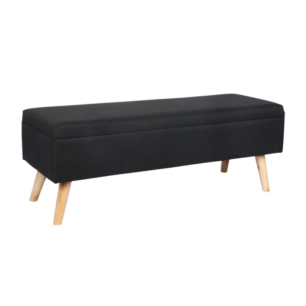 Panca contenitore imbottita con spazio di archiviazione integrato 40 x 110 x 40 cm design elegante soggiorno ingresso in lino beige 13_0017658