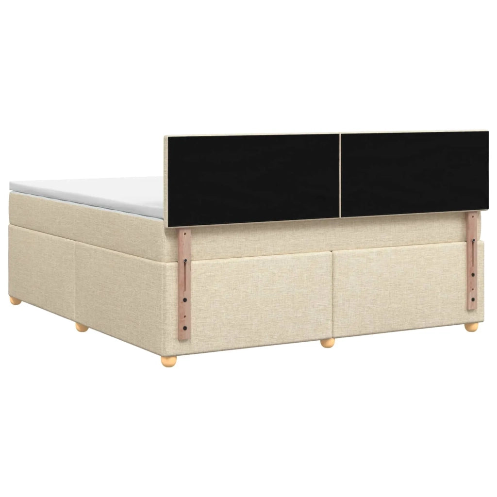 Letto box spring con materasso Crema 160 x 200 cm Tessuto 3450998