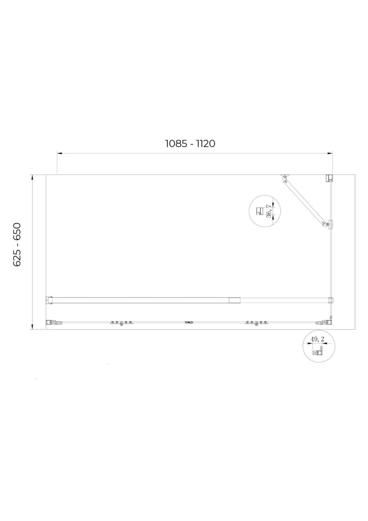 Box cabina doccia con ingresso libero apertura a libro pieghevole e lastra fissa reversibile H 190 cromo trasparente anticalcare misure  62,6-65 Fisso + Porta 108,5-112