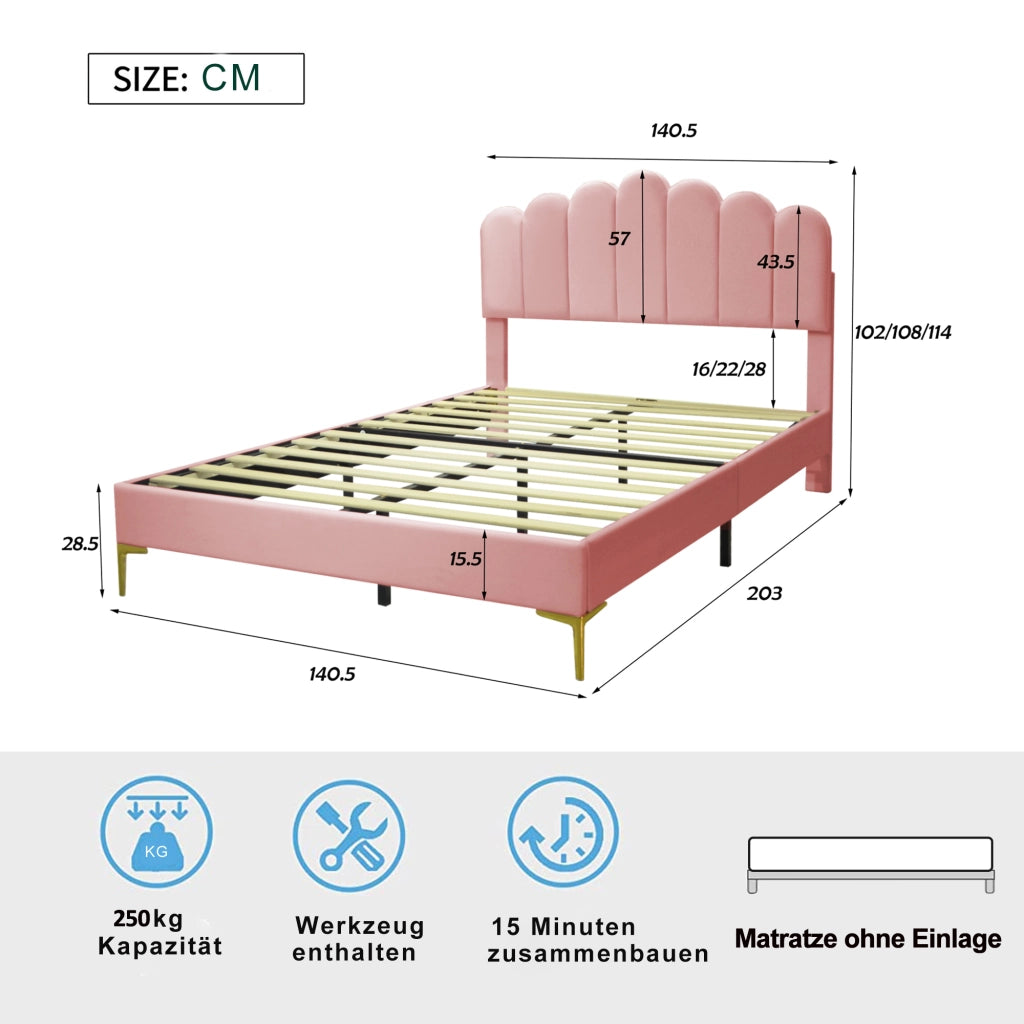 Letto contenitore con sollevamento idraulico; rete a 24 doghe e testiera in velluto bianco crema