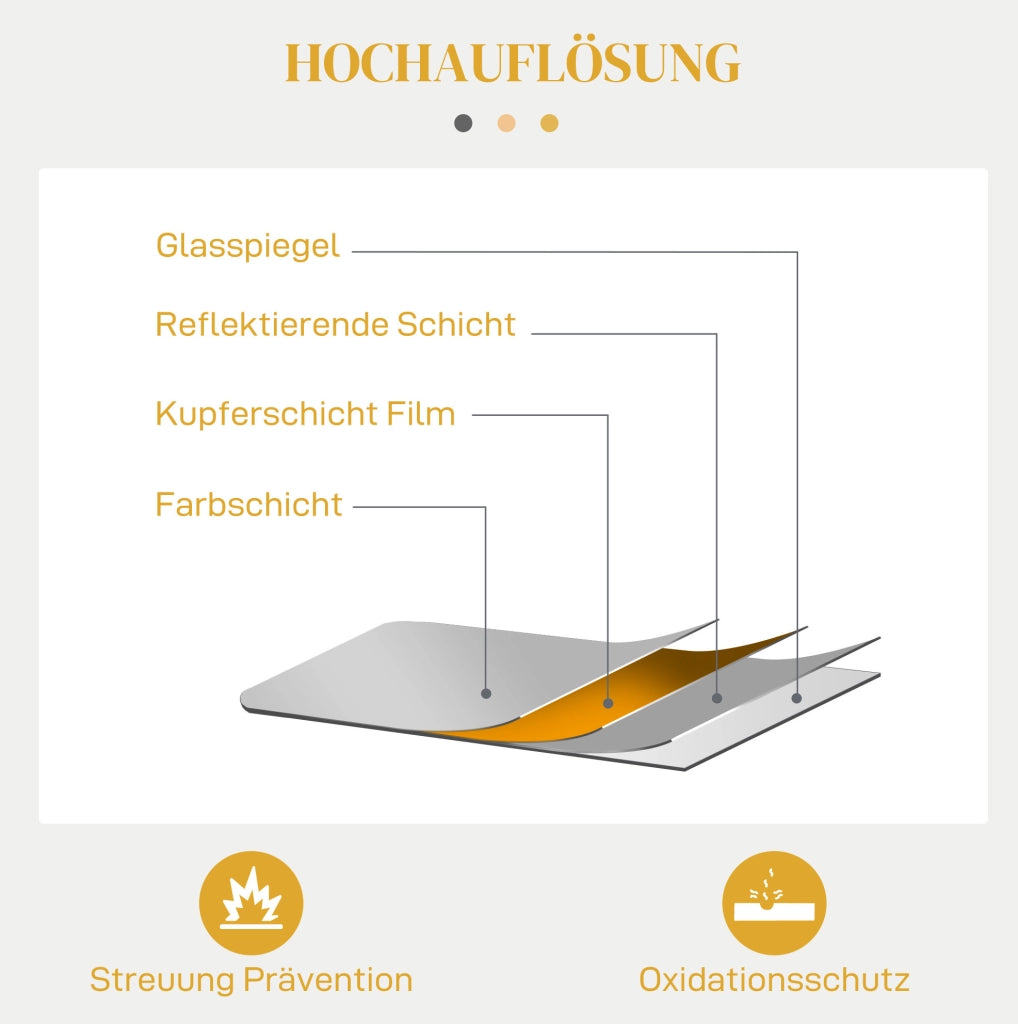 Specchio da Parete Barocco 60x87 cm con Cornice in Metallo Dorato per Bagno, Soggiorno e Camera da Letto