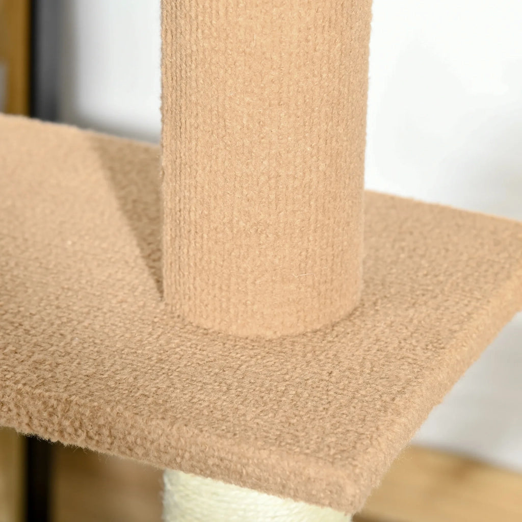 Albero tiragraffi per gatti da soffitto, regolabile in altezza 228-260 cm, colore cachi