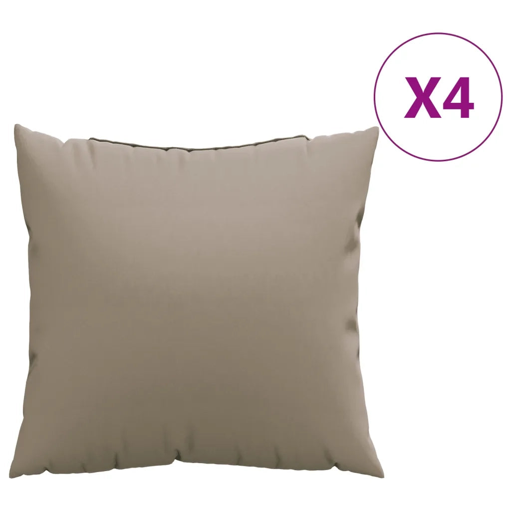 Cuscini per Divano 4 pz-Set di 4 Cuscini per Sofa Tortora 40x40 cm in Tessuto