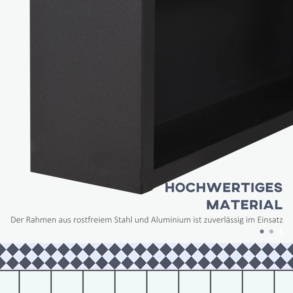 Armadietto bagno sospeso con specchio nero 40x15x60 cm