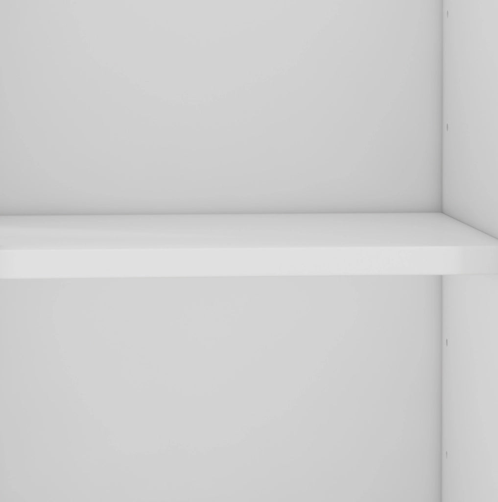 Scarpiera 90x25x121 cm con ripiani regolabili in truciolare e MDF bianca