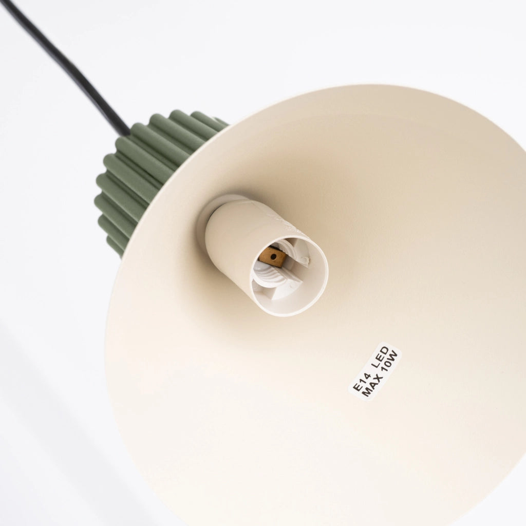 Lampada a sospensione moderna tripla verde/beige E14 MOLDEA