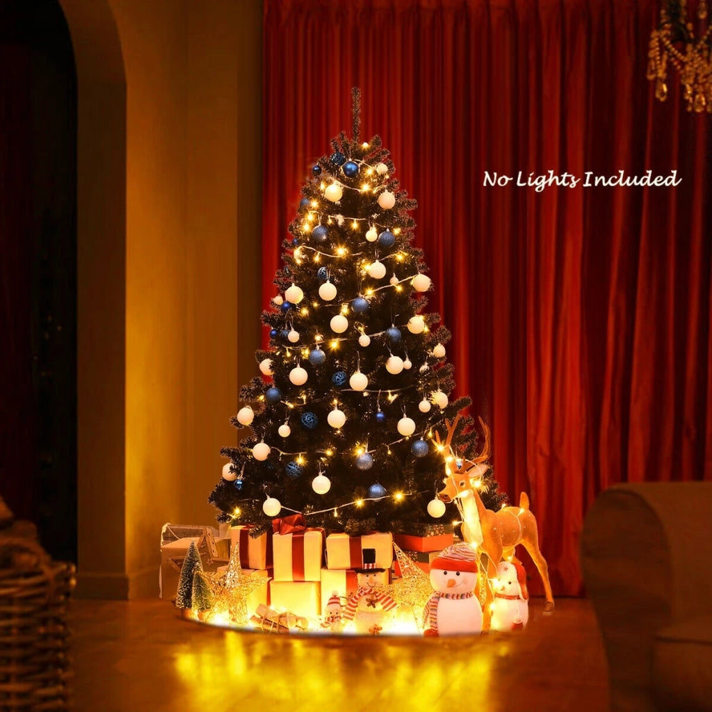 Albero di Natale artificiale nero 6 feet con 1036 rami in PVC, supporto in metallo, per casa e feste, facile da montare